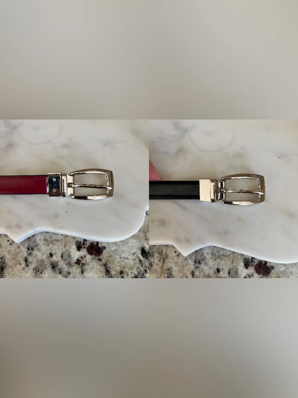 Brighton Reversible Black and Red Leather Belt